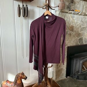 Cabi Purple Knit Wrap Cardigan